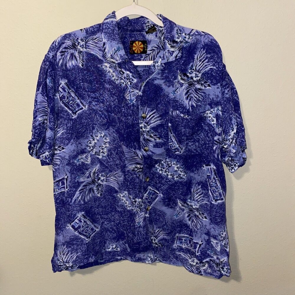 Bulls Eye Men’s Button Down Shirt Blue